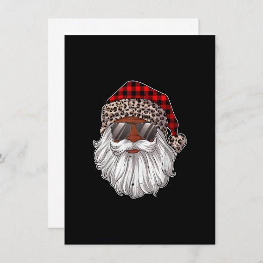 Invitation Le Père Noël noir Léopa (Devant / Derrière)