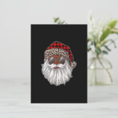 Invitation Le Père Noël noir Léopa (Debout devant)