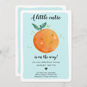 Invitation Le Petit Baby shower Clémentine Orange