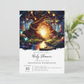 Invitation Le petit Baby shower forestier enchanté de Boho (Debout devant)