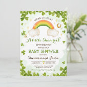 Invitation Le petit Baby shower Shamrock St Patrick's Boy Lit (Debout devant)