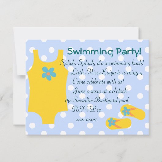 Invitation Le Petit Bain Jaune (Devant)
