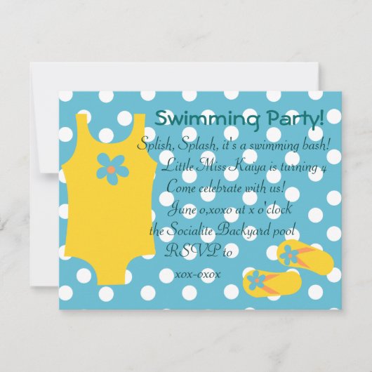 Invitation Le Petit Bain Jaune (Devant)