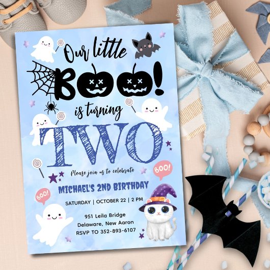 Invitation Le Petit Boo Tournera DEUX | Anniversaire d'Hallow