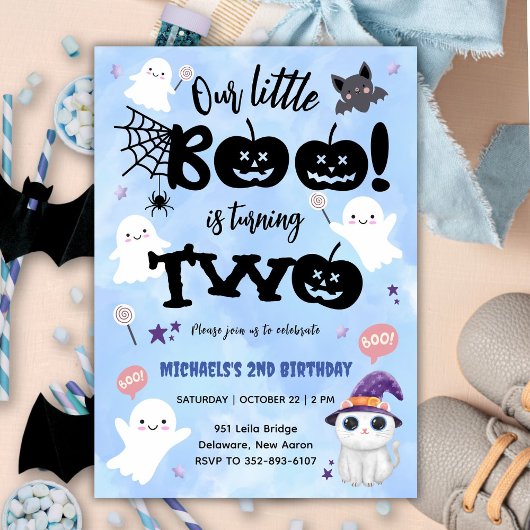 Invitation Le Petit Boo Tournera DEUX | Halloween 2e annivers