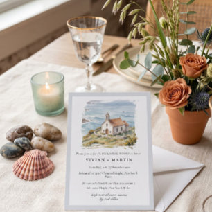 Invitation Le Petit Chapelle au bord de la mer Dîner de répét