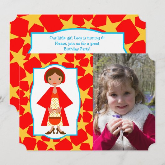 Invitation Le Petit Chaperon Rouge (Devant / Derrière)
