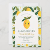 Invitation Le petit citron sucré tourne un anniversaire (Devant)