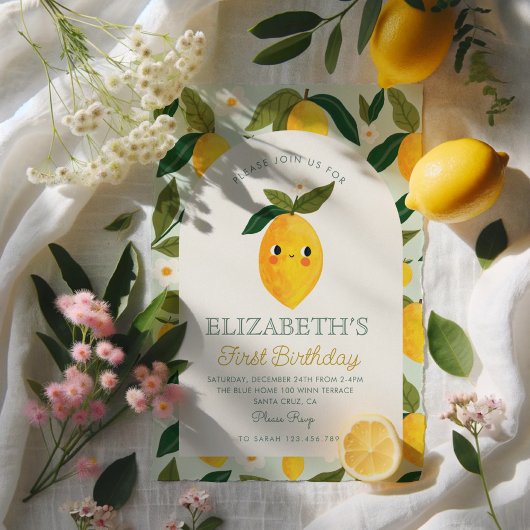Invitation Le petit citron sucré tourne un anniversaire