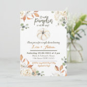 Invitation Le petit citrouille blanc est sur la douche de (Debout devant)