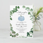 Invitation Le Petit Citrouille Est En Chemin De Baby shower (Debout devant)