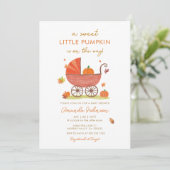 Invitation Le petit Citrouille est sur le Baby shower Way Car (Debout devant)