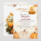 Invitation Le petit Citrouille est sur le chemin du Baby show (Devant / Derrière)