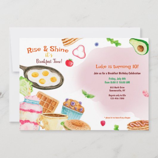 Invitation Le petit déjeuner est servi (Devant)