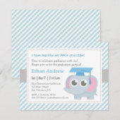 Invitation Le petit éléphant badine la fête de remise des (Devant / Derrière)