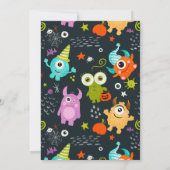 Invitation Le petit monstre d'Halloween mignon tourne un (Dos)