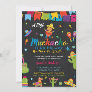 Invitation Le Petit Muchacho Sur Le Chemin Baby shower Fiesta