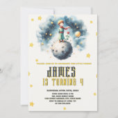 Invitation Le petit prince Aquarelle Anniversaire (Devant)