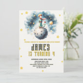 Invitation Le petit prince Aquarelle Anniversaire (Debout devant)