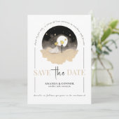 Invitation Le Petit Prince et Mariée Sauvez la date Invitatio (Debout devant)