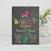 Invitation Le Pinata de craie de fiesta couple le baby shower (Debout devant)
