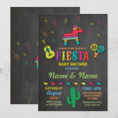 Invitation Le Pinata de craie de fiesta couple le baby shower (Devant / Derrière)