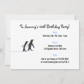 Invitation Le pingouin imprime l'invitation de partie (Dos)