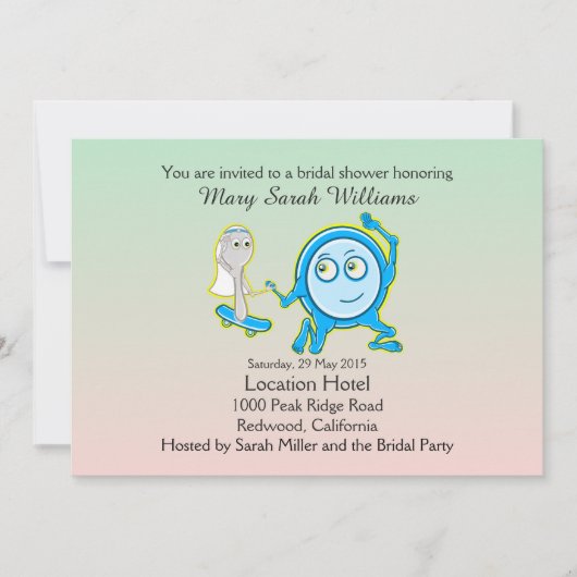 Invitation Le Plat S'Est Éloigné Avec La Fête des mariées À C (Devant)