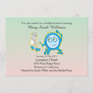 Invitation Le Plat S'Est Éloigné Avec La Fête des mariées À C