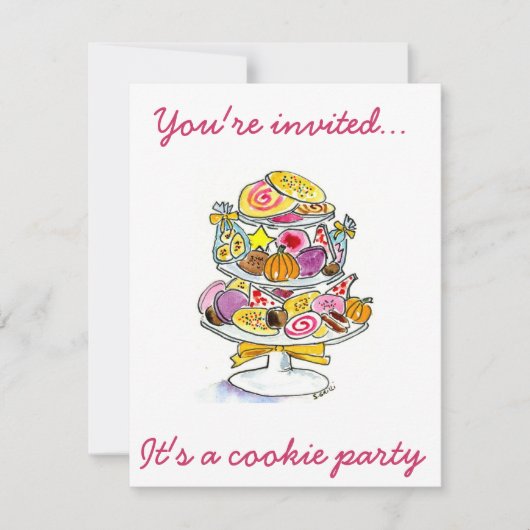 Invitation le plateau de biscuit que vous êtes invités…, il (Devant)