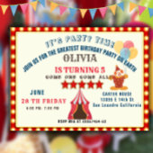 Invitation LE PLUS GRAND 5E anniversaire Cirque THÈME