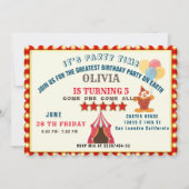 Invitation LE PLUS GRAND 5E anniversaire Cirque THÈME (Devant)