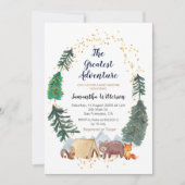 Invitation Le plus grand Baby shower de forêt d'aventure (Devant)