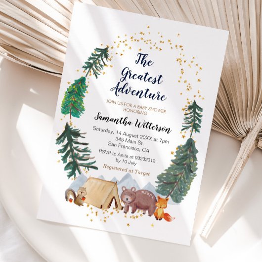 Invitation Le plus grand Baby shower de forêt d'aventure