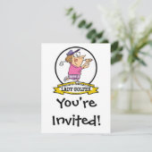INVITATION LE PLUS GRAND DESSIN DE LADY GOLFER (Debout devant)