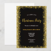 Invitation le plus moderne Noël or et noir (Devant / Derrière)