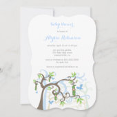 Invitation Le Pois Bleu Dans L'Invitation Du Baby shower Pod  (Devant)