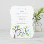 Invitation Le Pois Bleu Dans L'Invitation Du Baby shower Pod  (Debout devant)