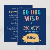 Invitation Le porc de BBQ d'été Party (Devant / Derrière)