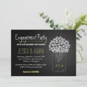 Invitation Le pot de maçon de tableau fleurit la partie de (Debout devant)