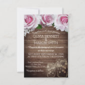 Invitation Le pot de maçon rustique floral allume le (Devant)