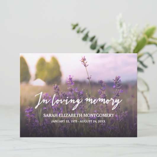 Invitation Le pourpre fleurit | dans la mémoire affectueuse (Debout devant)