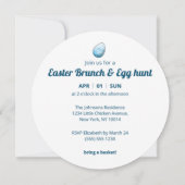 Invitation Le poussin de Pâques et l'oeuf de Pâques d'or (Dos)