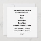 Invitation Le pouvoir de l'invitation TIGER (Dos)