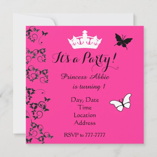 Invitation Le premier anniversaire d'Abbie (Dos)
