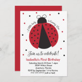 Invitation Le premier anniversaire de la fille rouge de (Devant / Derrière)