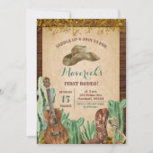 Invitation Le premier anniversaire de Rodéo du garçon Texas W (Devant)