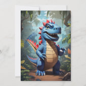 Invitation Le premier anniversaire du garçon dinausor mignon  (Dos)