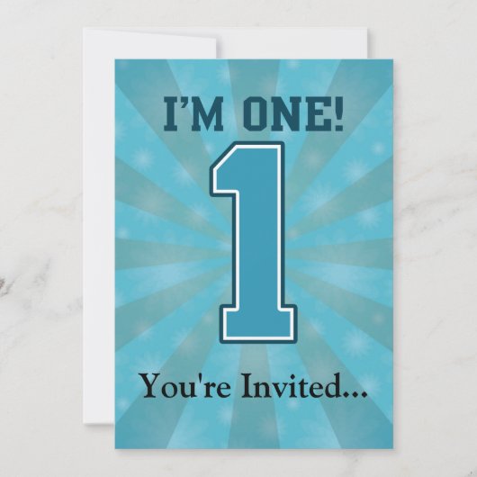 Invitation Le premier garçon d'anniversaire, j'ai un ans, le (Devant)