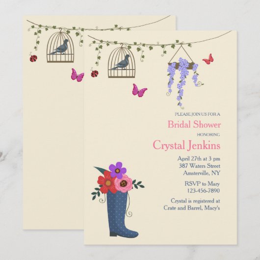 Invitation Le Printemps est là (Devant / Derrière)